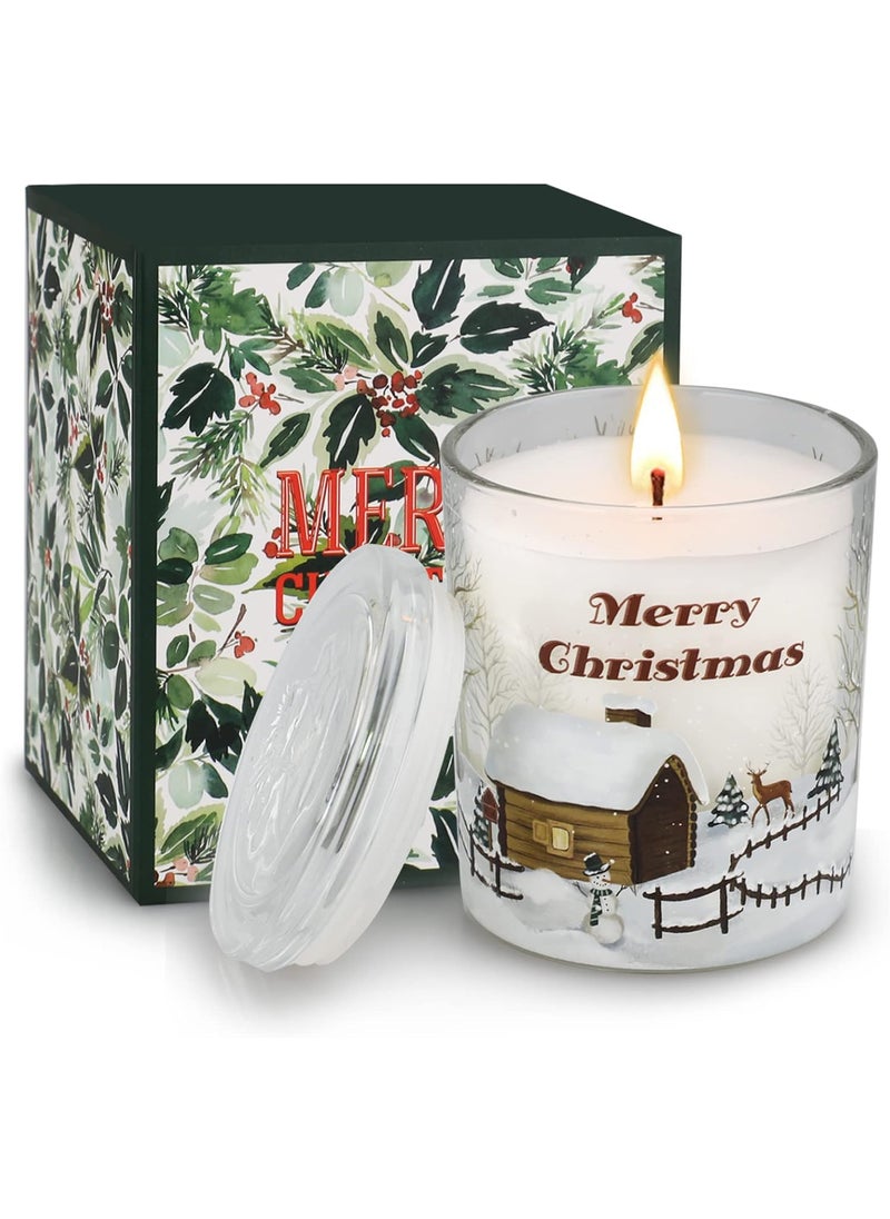 YINUO LIGHT Christmas Candle, Christmas Gift for Women Large Jar Candle with Pine Tree Scent for Christmas Gift 11.3 oz Longlast 65-70 Hours Christmas Gifts for Mom Sister Grandma Friend Winter Candle 