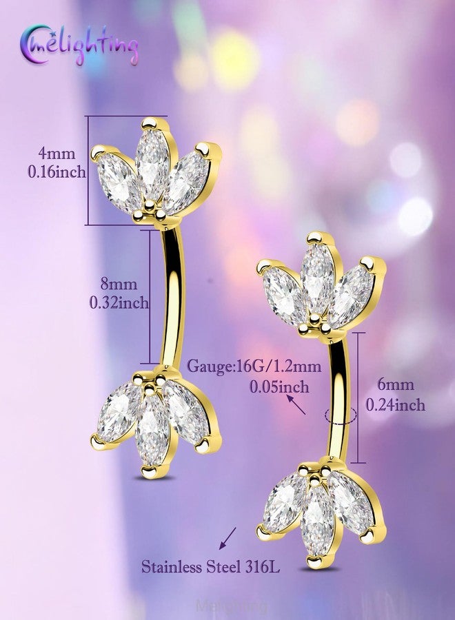 Melighting 16G Lotus CZ Rook Ear Piercing Bar 316L Surgical Stainless Steel Eyebrow Piercing Jewelry Dainty Lobe Earring 6 mm - Image 5