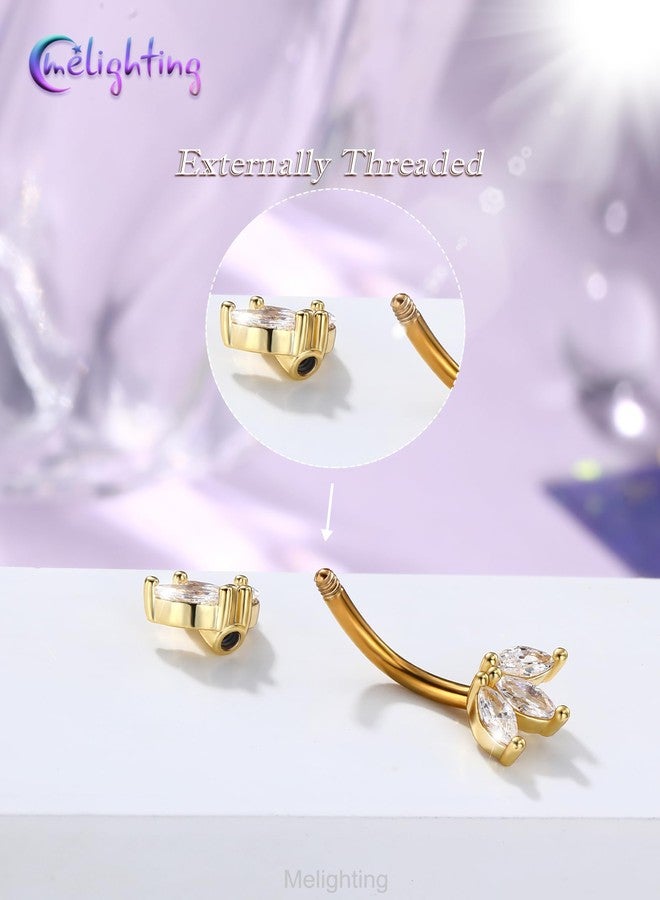 Melighting 16G Lotus CZ Rook Ear Piercing Bar 316L Surgical Stainless Steel Eyebrow Piercing Jewelry Dainty Lobe Earring 6 mm - Image 4