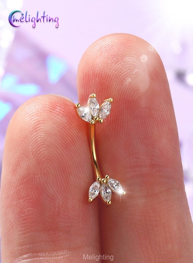 Melighting 16G Lotus CZ Rook Ear Piercing Bar 316L Surgical Stainless Steel Eyebrow Piercing Jewelry Dainty Lobe Earring 6 mm - Image 2