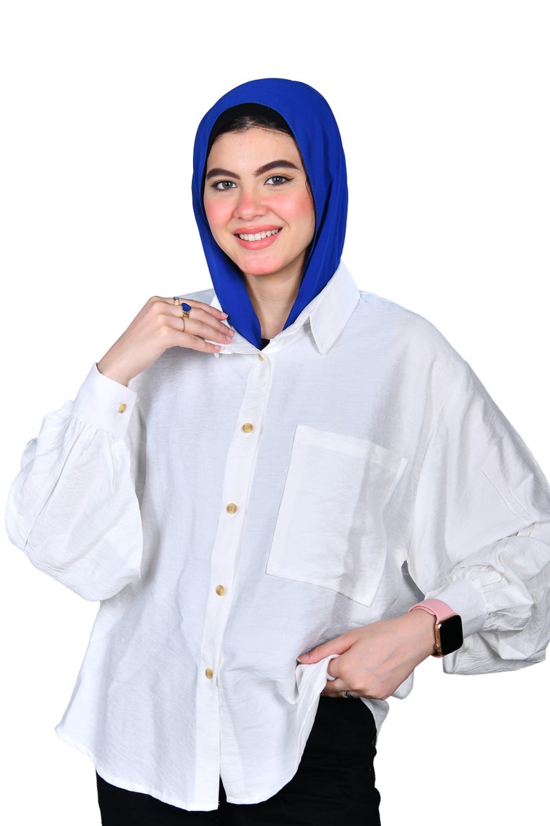 شميز حريمى اوفر سايز خامة كتان كم اسبانى -لون ابيض - Image 1