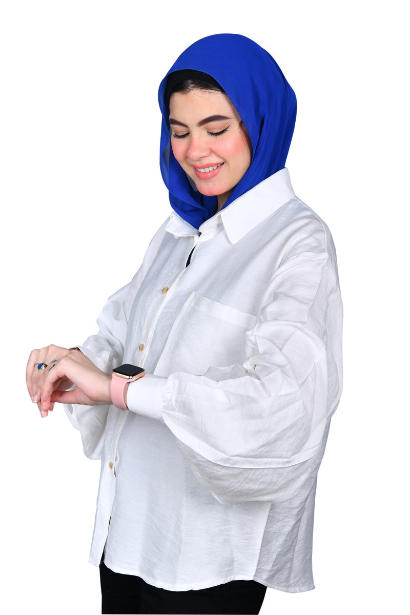 شميز حريمى اوفر سايز خامة كتان كم اسبانى -لون ابيض - Image 2