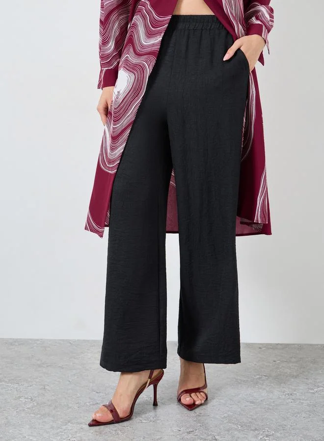 Take Two Burgundy Marble Print Longline Shirt and Pants Co-Ords
