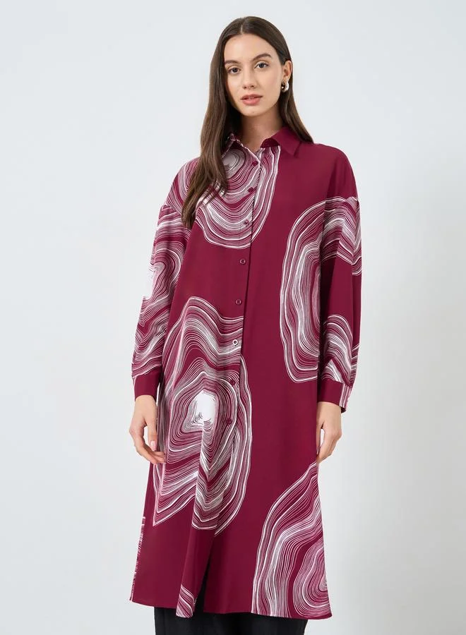 تايك تو طقم منسق من قميص طويل وبنطال بطبة