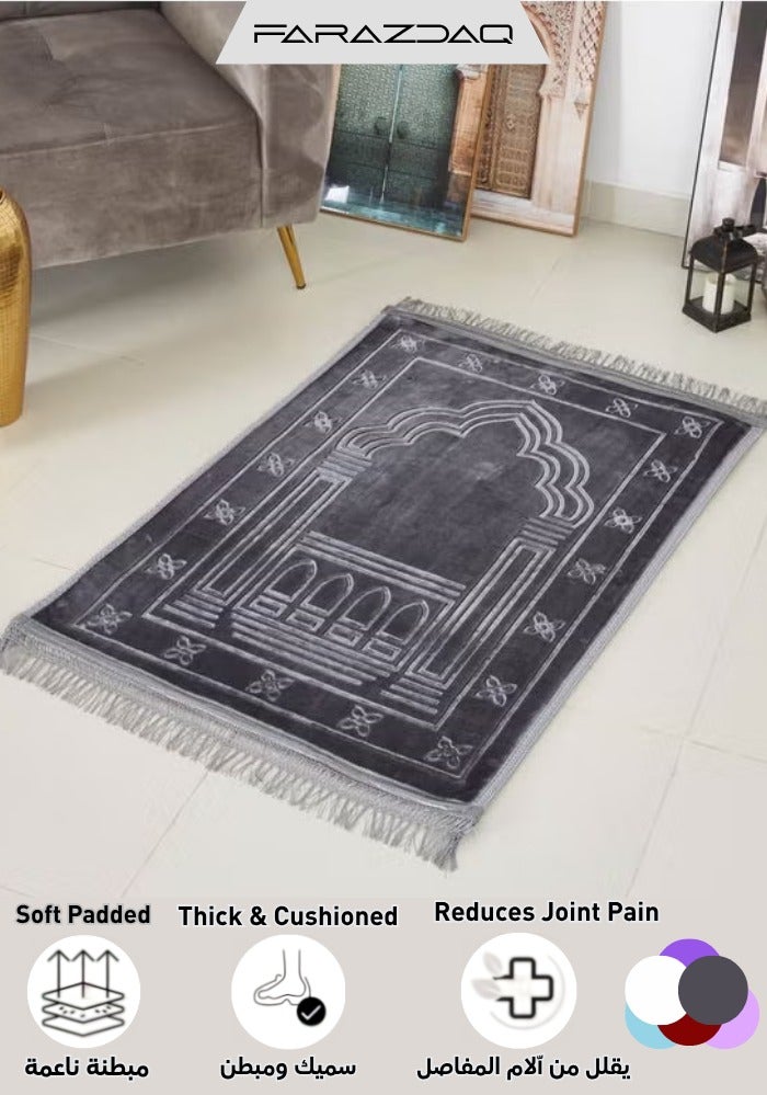 Farazdaq Janamaz prayer rug, cotton material, comfortable lining, Colour Grey, White, Purple, Light purple, Navy blue - Image 1