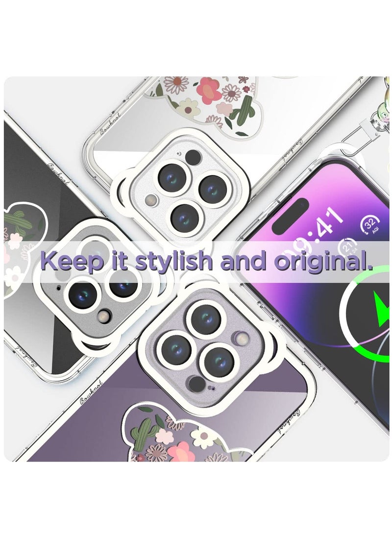 SYOSI Compatible with iPhone 14 Pro Case, Cute Flowers Bear Camera Protector Clear Case Cover with Lovely Strap Bracelet Chain Girls Women Case for iPhone 14 ProIPHONE 14 PRO CASE: Bear Floral Series iPhone  - Image 5