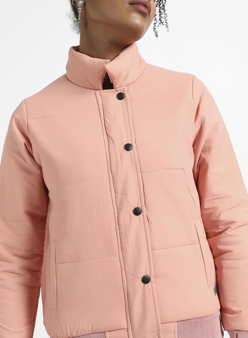 Pinacolada  Women's Pink Puffer Jacket With Ribbed Hem for Women | Best Price UAE