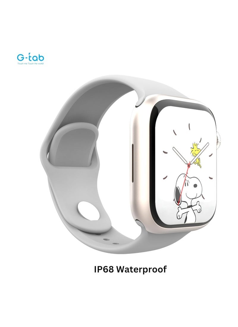 G-Tab - GS9 Mini 41mm AMOLED Display Smartwatch with IP68 Waterproof Rating – 250mAh Long-Lasting Battery, Wireless Charger Included, Multi-Sport Modes, Health Tracking, Always-On Display, Compatible with Android & iOS – Stylish Silver Design for Ladies and Gents - Image 1