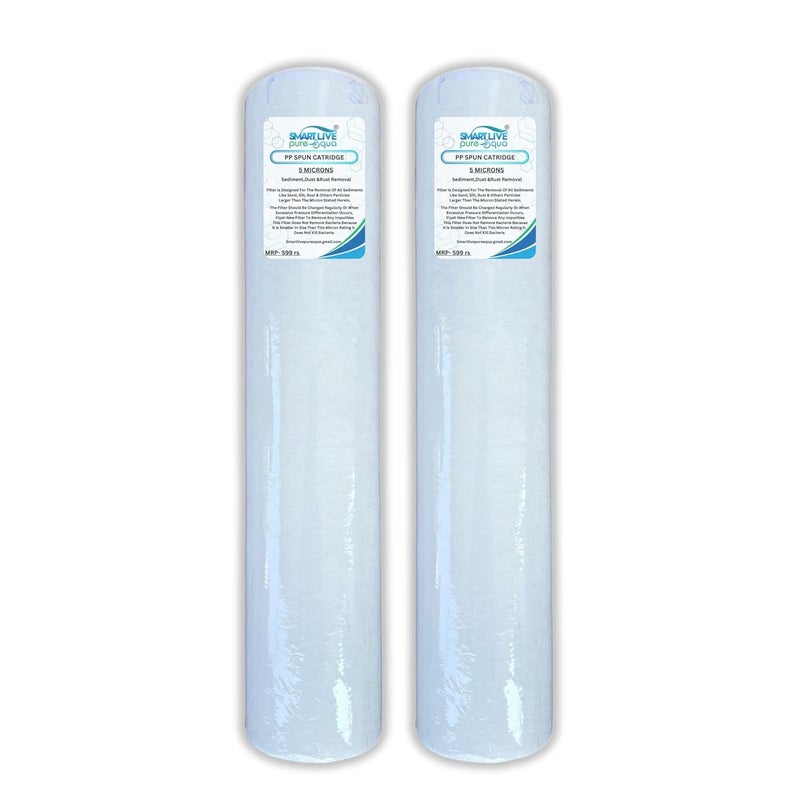 SLPA SMARTLIVE PUREAQUA Smart Live Premium 20Inch Spun Filter Cartridge for RO Whole House Filtration Removes Dust Sand Impurities Durable LongLasting Best for Clean Water Smart Live Pure Aqua