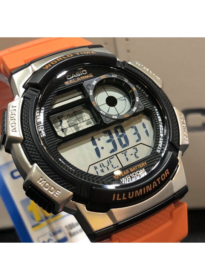 كاسيو ساعة يد رقمية بسوار من الراتينج طراز AE-1000W-4B - قياس 44 مم - لون برتقالي رجال - Image 5