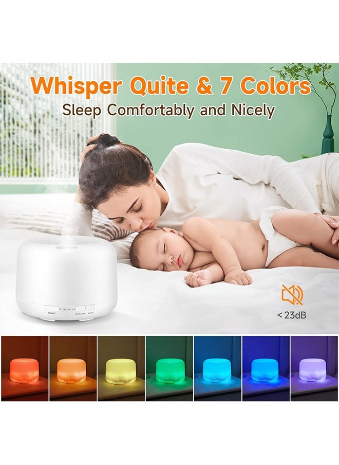 Indoor Simple Aromatherapy Machine, Ultrasonic Air Humidifier With 7-Color Led Lights 500ml