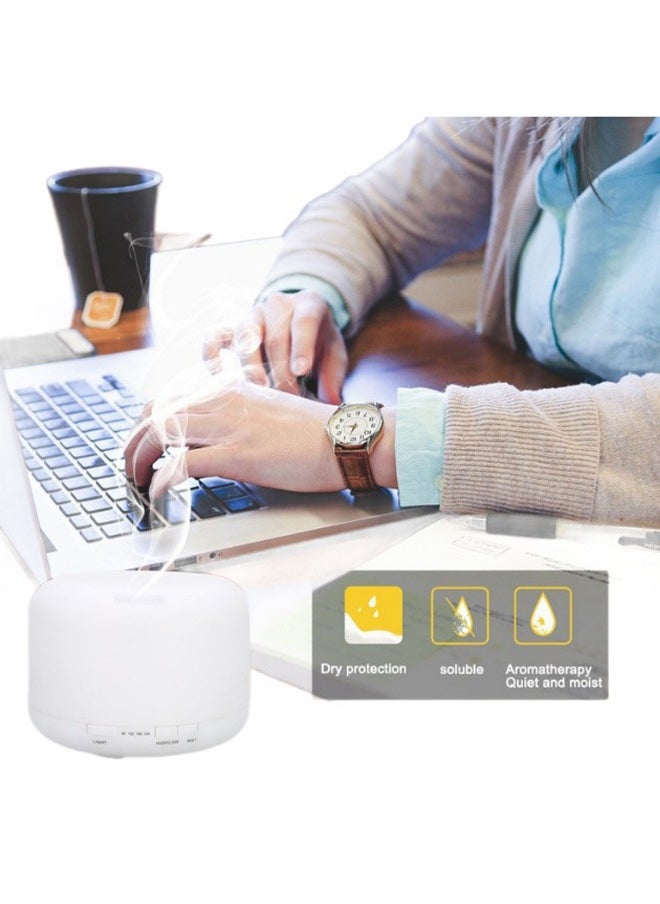 Indoor Simple Aromatherapy Machine, Ultrasonic Air Humidifier With 7-Color Led Lights 500ml