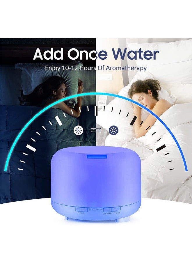 Indoor Simple Aromatherapy Machine, Ultrasonic Air Humidifier With 7-Color Led Lights 500ml