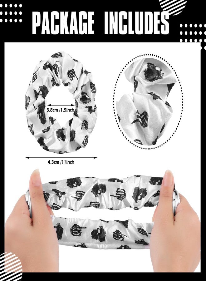 Norme 12 Pcs Bride or Die Bachelorette Party Satin Scrunchies Til Death Do Us Party Bachelorette Decorations Hair Ties Skull Gothic Hair Accessories Proposal Gifts for Bridal Shower Bridesmaid Favor - Image 2