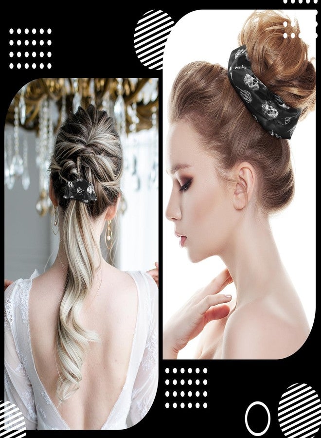 Norme 12 Pcs Bride or Die Bachelorette Party Satin Scrunchies Til Death Do Us Party Bachelorette Decorations Hair Ties Skull Gothic Hair Accessories Proposal Gifts for Bridal Shower Bridesmaid Favor - Image 5