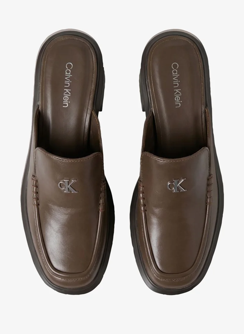 Calvin Klein  Leather Platform Block-Heel Mules for Women | Best Price UAE