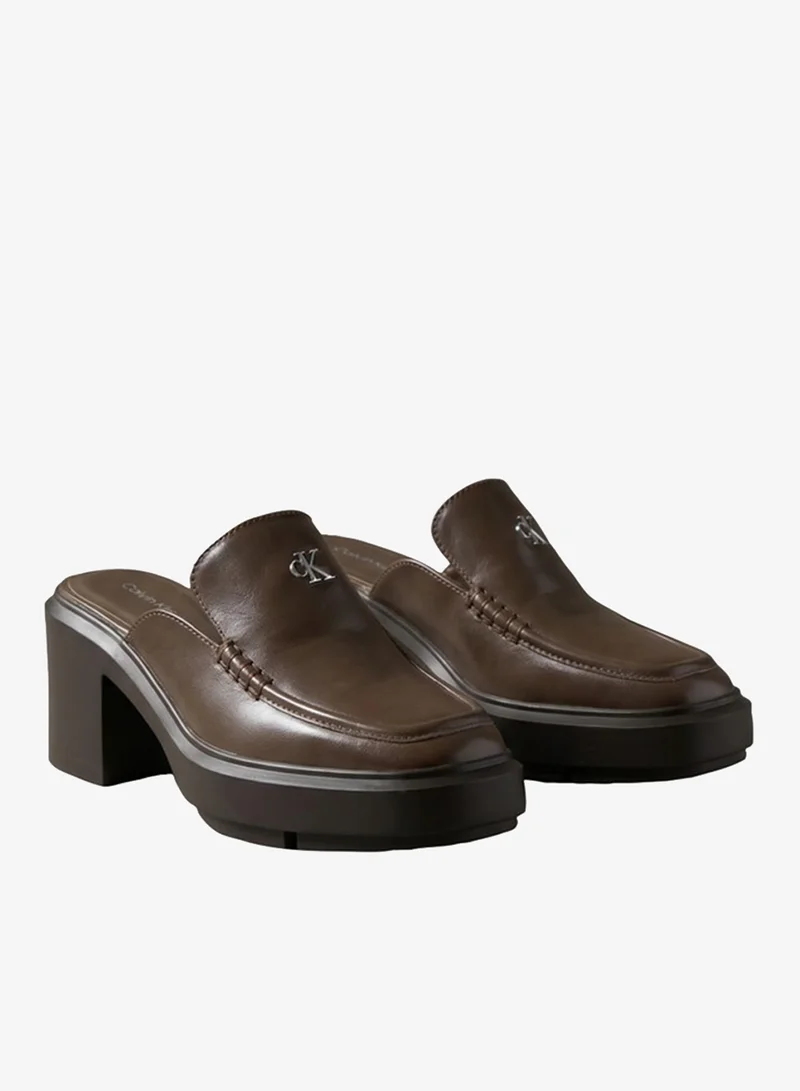 Calvin Klein  Leather Platform Block-Heel Mules for Women | Best Price UAE