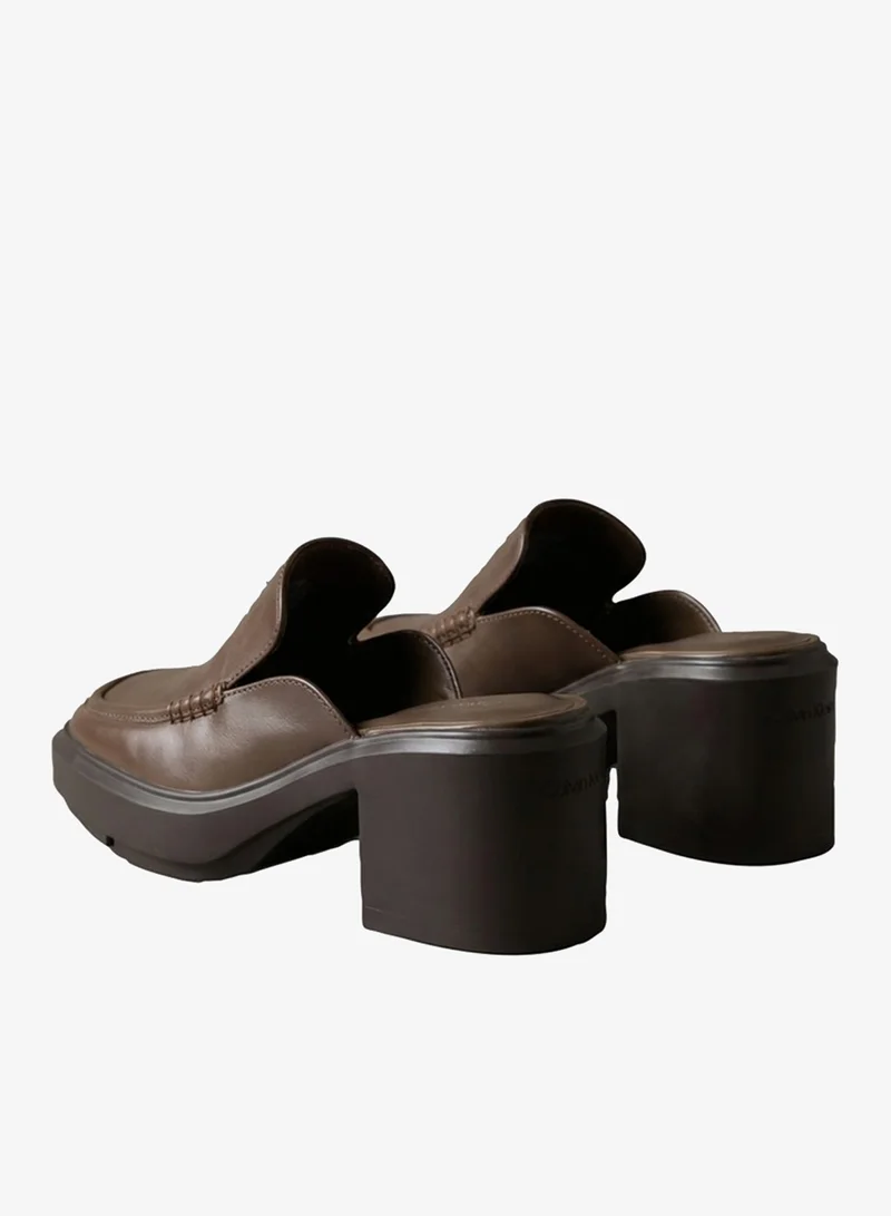 Calvin Klein  Leather Platform Block-Heel Mules for Women | Best Price UAE