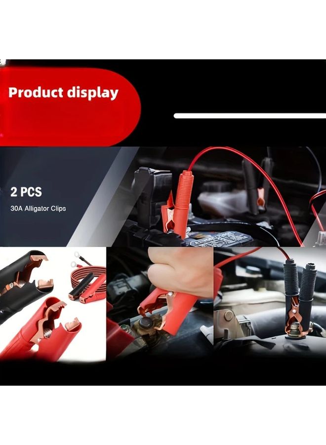 2 Pack 39.37 Inch Jump Starter Cables with 13 AWG Braided Copper Clips For Emergency Starting And Charging - Image 4