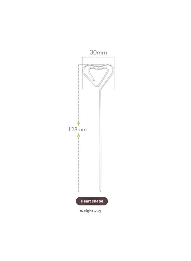 Creative 304 Stainless Steel Fruit Stick Japanese Style Cocktail Decorative Sign Name Card Holder Household Simple Fruit Fork-Color:Heart-shaped Fruit Sign (natural Color)  - Image 1