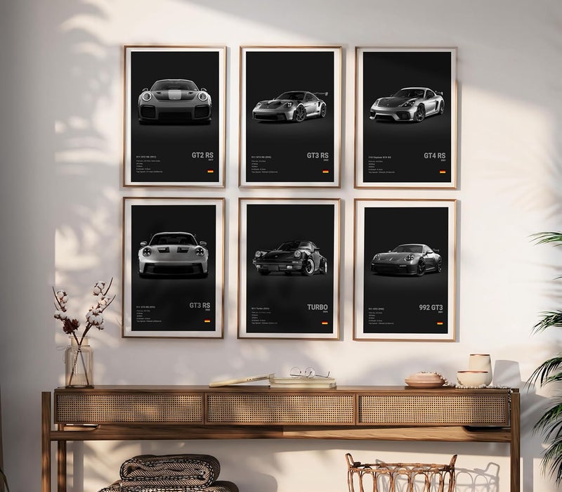 Dujoi 911 GT3RS Poster Car Posters Racing Car Canvas Wall Art Vintage Super Car Poster For Boy's Bedroom Aesthetic (Unframed 8x12 Inch) - Image 3
