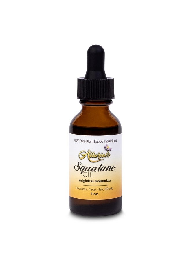 Allurials 100% Organic & All Natural Plantbased Squalane Oil For Face Hair & Body Cold Pressed And Unrefined Premium Grade Multipurpose Facial Oil For Moisturize Smooth And Soften Skin 1 Oz - Image 1