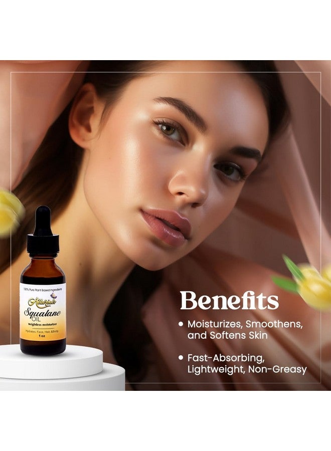 Allurials 100% Organic & All Natural Plantbased Squalane Oil For Face Hair & Body Cold Pressed And Unrefined Premium Grade Multipurpose Facial Oil For Moisturize Smooth And Soften Skin 1 Oz - Image 3