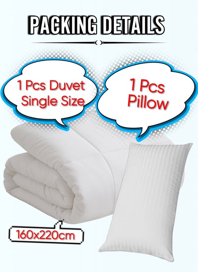 بلوبيري لحاف حشو ستوكات بيضاء 160x220 سم مع وسادة 1 قطعة - Image 3