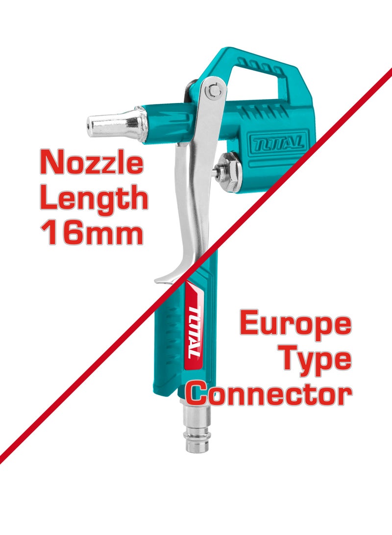 TOTAL Total TAT3031 Air Blow Gun, 16mm Nozzle Length, Europe Type Connector, TEAL  - Image 3