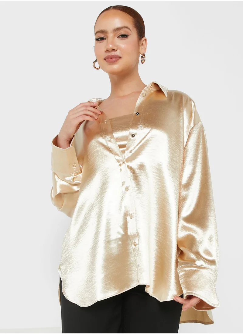نوكتورن Crop Top & Button Down Shirt Set
