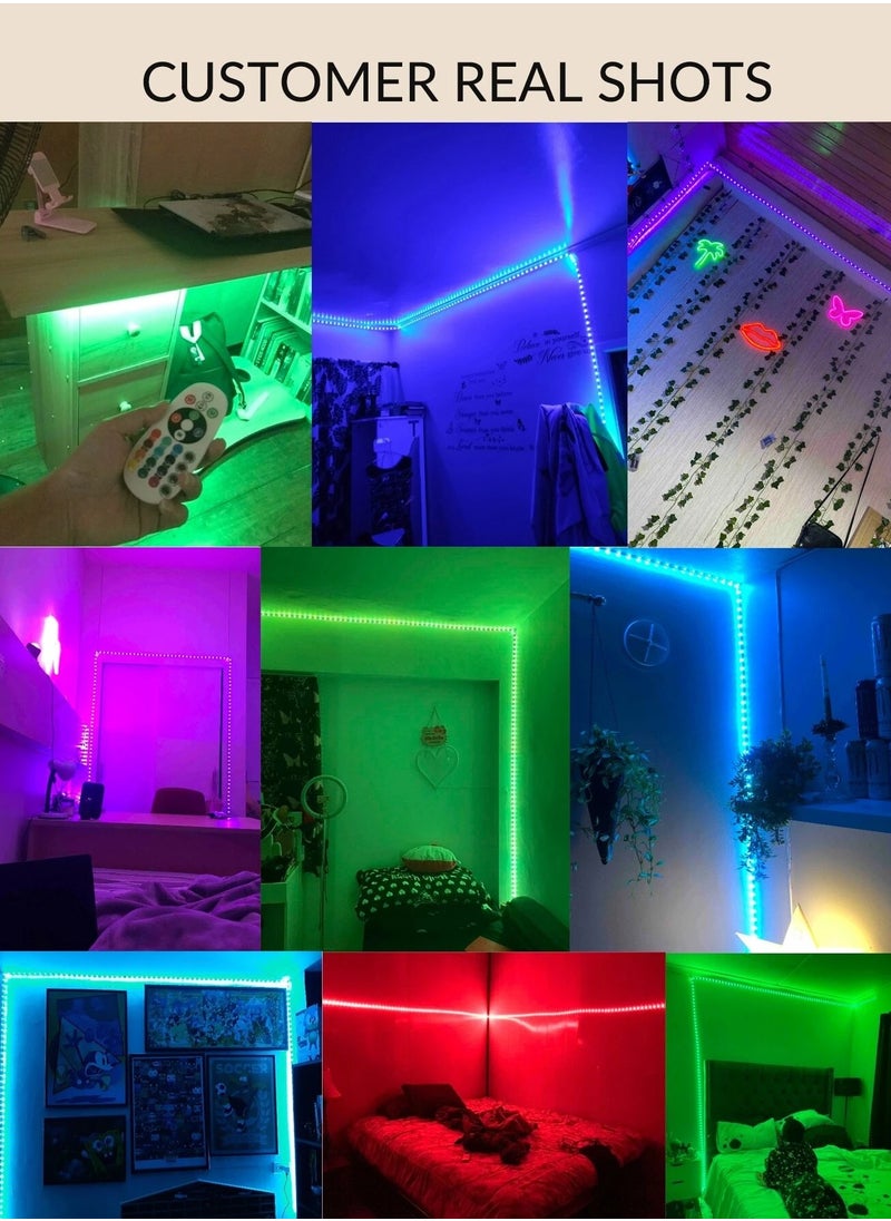 BGM - أضواء شريط LED بطول 5 أمتار، أضواء LED متغيرة الألوان بتقنية البلوتوث مع تحكم مجزأ في التطبيق، اختيار ألوان شريط LED الذكي، أضواء LED لمزامنة الموسيقى لغرفة النوم وغرفة المعيشة وحفلات المطبخ - Image 1