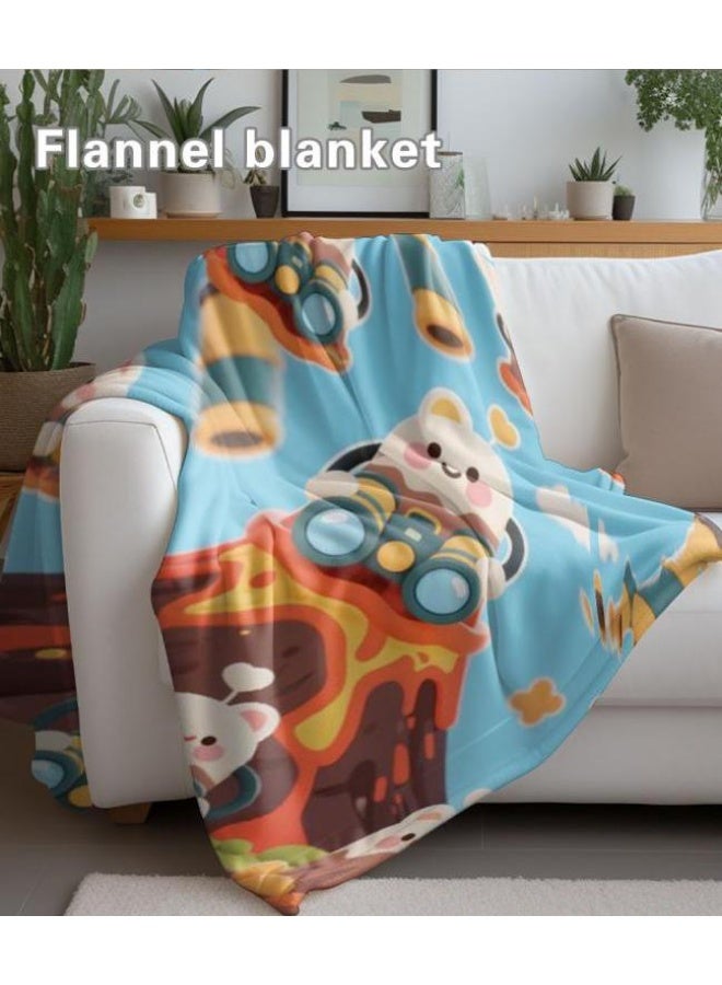 general Flannel thin blanket (warm and comfortable, suitable for sleep, gaming, dust removal and sandproof) 150cm*200cm - 567 - Image 1