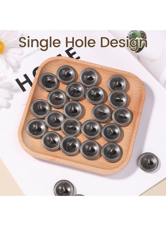 NUOMI NUOMI 50 Pcs Antique Metal Shank Buttons, Vintage Shank Buttons for Crafts Projects, Coat, Jackets, Flower Pattern Engraved Metal Sewing Buttons 23mm - Image 3