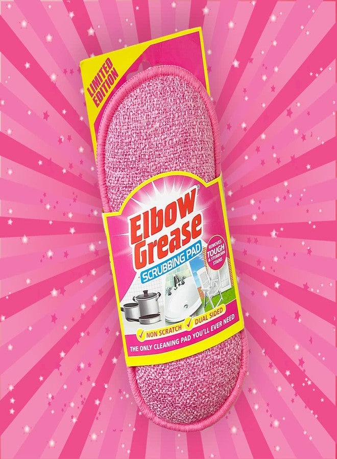 Elbow GreasePink Scrubbing Pad, Dual Sided Sponge, Washable, Reusable, Non-Scratch - Image 2