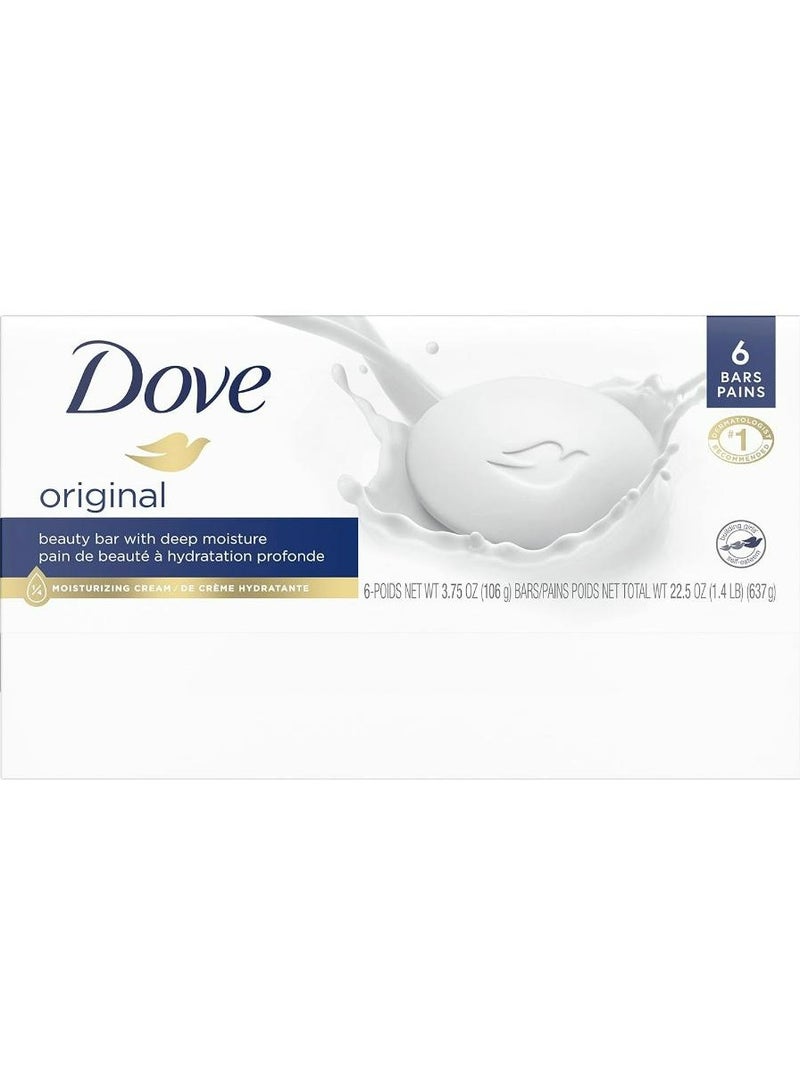 Dove Soap Beauty Bar Gentle Skin Cleanser Moisturizing for Gentle Soft Skin Care Original 6 Bars - Image 2