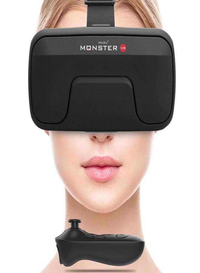 Irusu Monster VR Headset for Mobiles - Virtual Reality Glasses with 40 MM HD Lens,Built in Touch Button and Controller for Learning | Gaming | Watching Movies | Virtual Experiences - Image 1