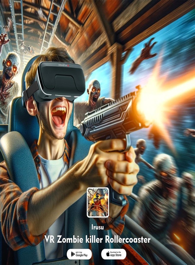 Irusu Monster VR Headset for Mobiles - Virtual Reality Glasses with 40 MM HD Lens,Built in Touch Button and Controller for Learning | Gaming | Watching Movies | Virtual Experiences - Image 5