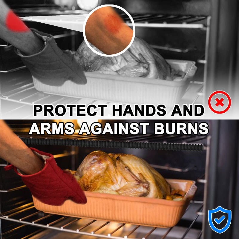 LeeYean Extra Long Oven Rack Shields 22 Inch  2 Pack Heat Resistant Oven Guards For Racks  Food Grade Silicone Oven Rack Edge Protector  Full Length Fit On Standard-Sized Ovens  Prevents Hand And Arm Burns - Image 4