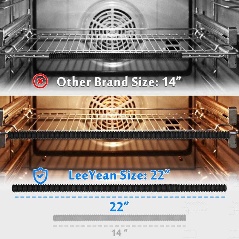 LeeYean Extra Long Oven Rack Shields 22 Inch  2 Pack Heat Resistant Oven Guards For Racks  Food Grade Silicone Oven Rack Edge Protector  Full Length Fit On Standard-Sized Ovens  Prevents Hand And Arm Burns - Image 3