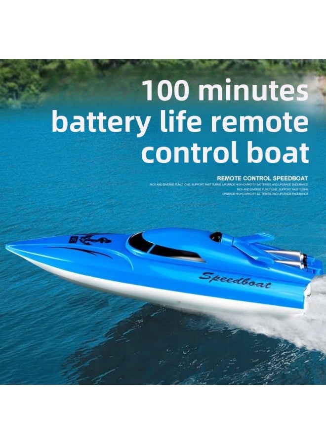 2.4G Remote Control Boat S4 Water High-speed Speedboat Charging Electric Launching Children's Boy Ship Model Toy-Color:2.4G Ocean Blue Does Not Interfere With Dual Motors-Specifications:Two Batteries-one Backup Battery  - Image 2
