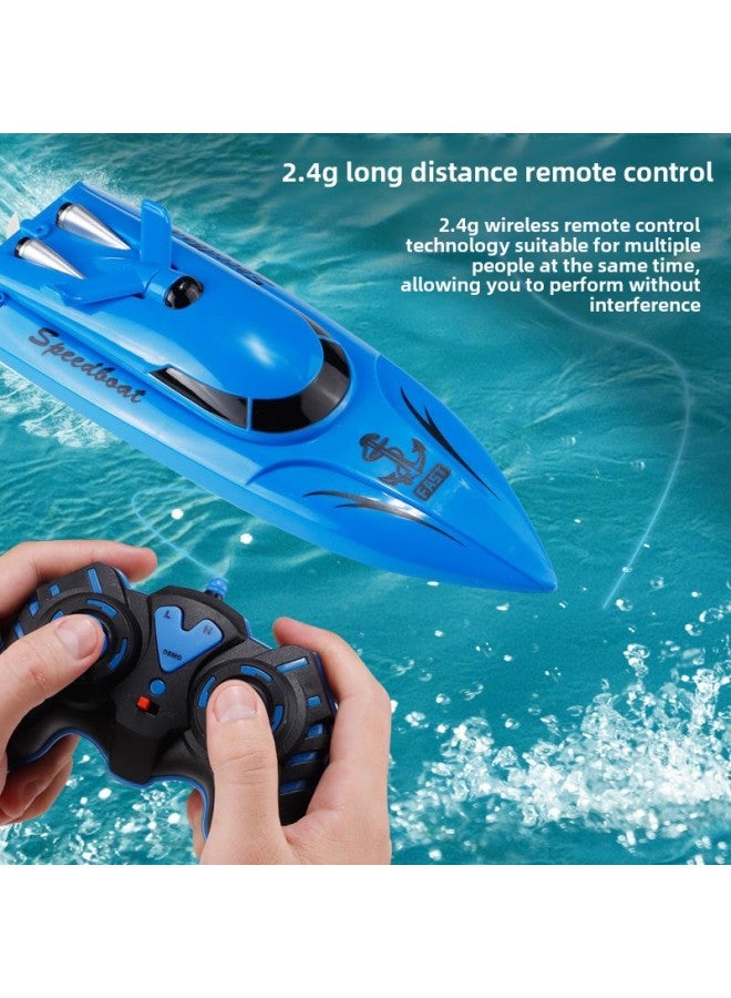 2.4G Remote Control Boat S4 Water High-speed Speedboat Charging Electric Launching Children's Boy Ship Model Toy-Color:2.4G Ocean Blue Does Not Interfere With Dual Motors-Specifications:Two Batteries-one Backup Battery  - Image 5