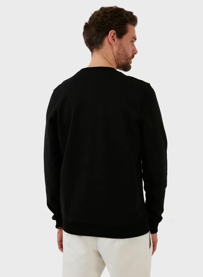 Buratti  Buratti Printed Cotton Blend Regular Fit Crew Neck Sweatshirt Men's SWEAT 6141002B for Men | Best Price UAE