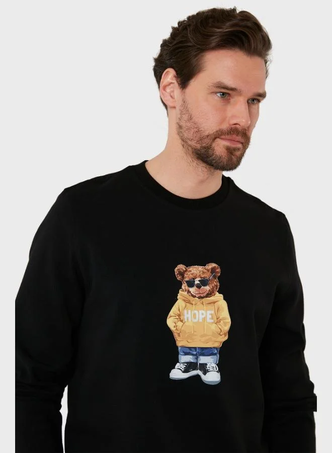 Buratti  Buratti Printed Cotton Blend Regular Fit Crew Neck Sweatshirt Men's SWEAT 6141002B for Men | Best Price UAE