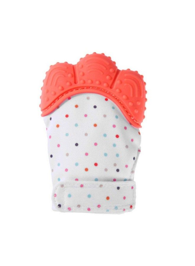 DaKos Teething Mitten Soft Food Grade Silicone Teether Mitten Glove Handy Teething Mit Toy For Self Soothing Bpa Free For 3�12 Months Infants (1 Piece) (Orange) - Image 1