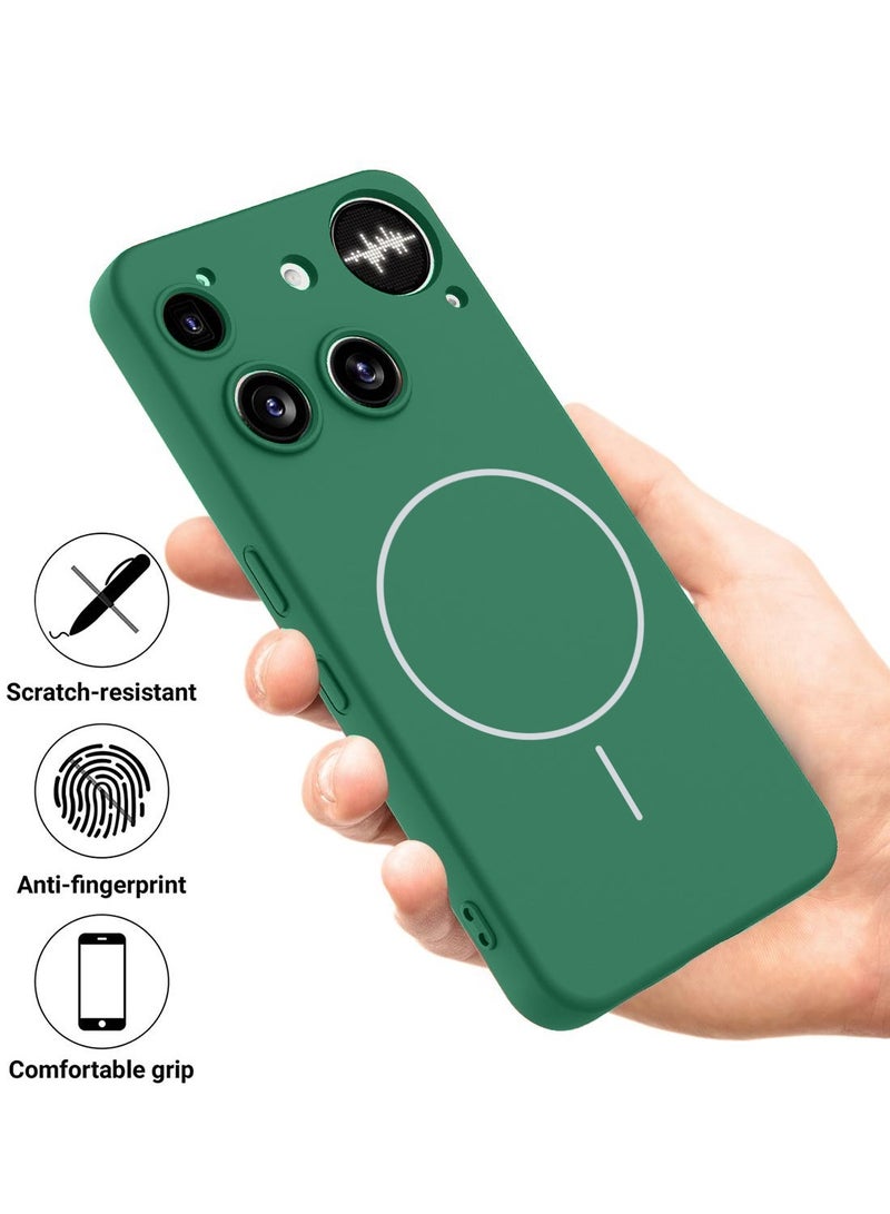 Wtech Nothing Phone (3) 5G 2025 Premium Liquid Silicone Compatible With Thin Magsafe Ring Case Cover (MCMPMN) - Dark Green - Image 2