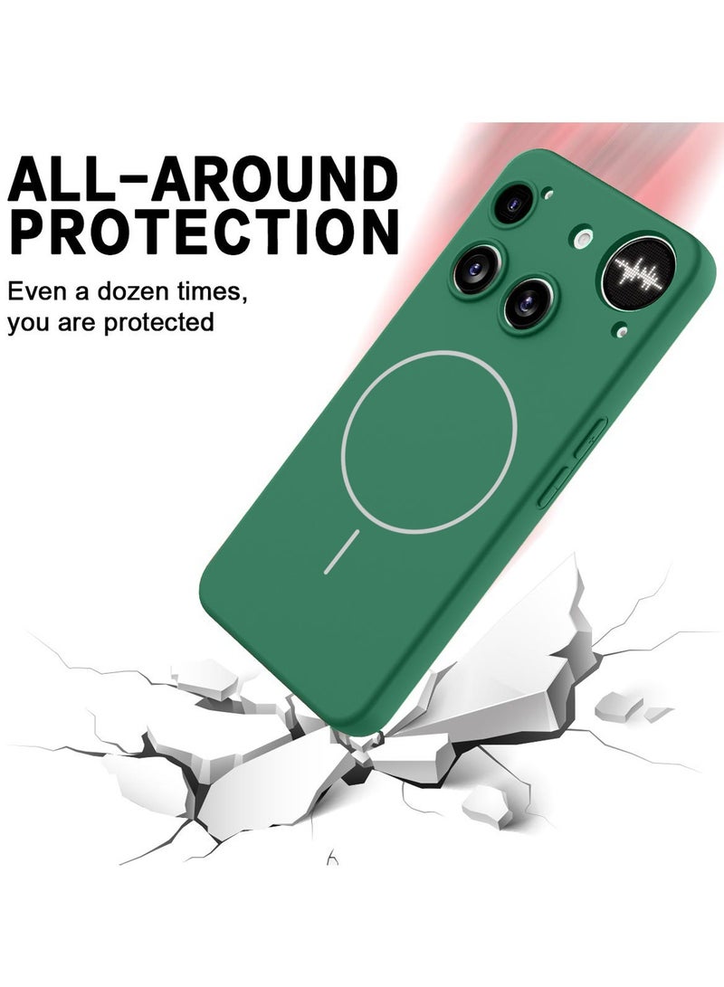 Wtech Nothing Phone (3) 5G 2025 Premium Liquid Silicone Compatible With Thin Magsafe Ring Case Cover (MCMPMN) - Dark Green - Image 5