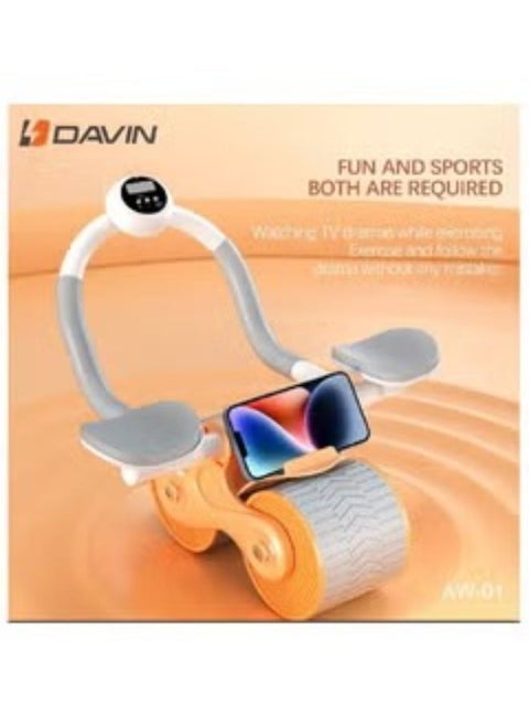 Dual Exercise Wheel With Knee Mat Stand For Strength And Fitness Training At Home And Gym