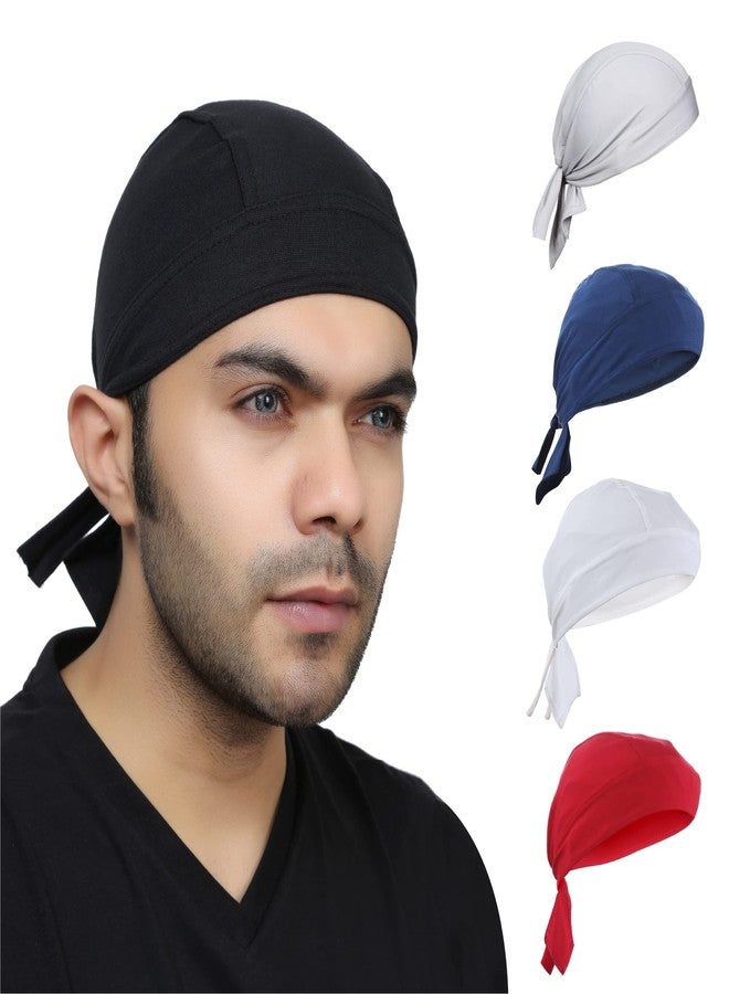 BISMAADH Sweat Wicking Beanie Cap Helmet Liner Skull Cap Breathable Cycling Head Wrap for Women Men Outdoor Activities (Black Red White Peacock L.Grey) - Image 1