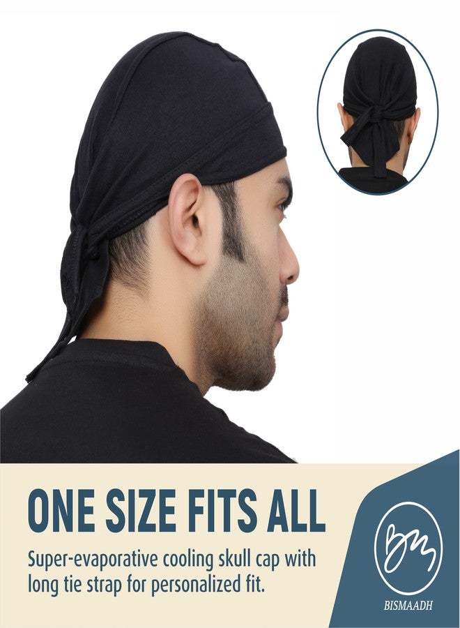 BISMAADH Sweat Wicking Beanie Cap Helmet Liner Skull Cap Breathable Cycling Head Wrap for Women Men Outdoor Activities (Black Red White Peacock L.Grey) - Image 2