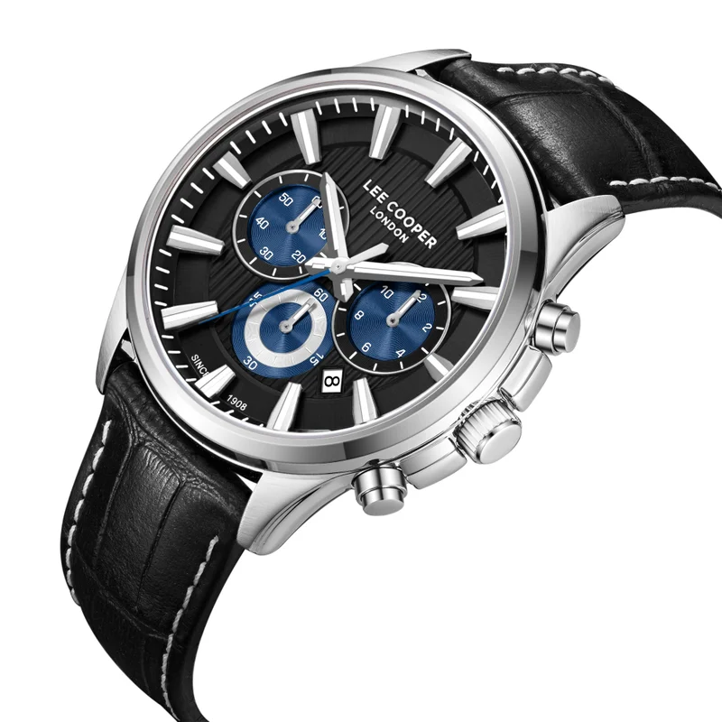 لي كوبر Men's Leather Multi Function Watch LC08239.351 - 32 mm
